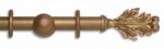 SOLID WOOD OAK LEAF CURTAIN POLE